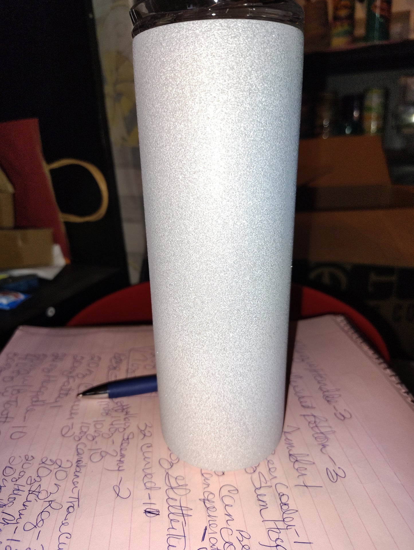 20 Skinny White Metallic Glitter