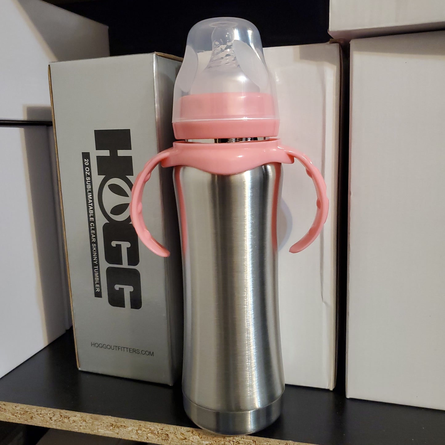 8 oz Pink Baby Bottle